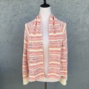 Moth Anthropologie Mahalia Kimono Multi Orange Pink Open Drape Neck Cardigan M